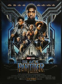8x0320 BLACK PANTHER advance French 16x22 2018 Chadwick Boseman in the title role as T'Challa!