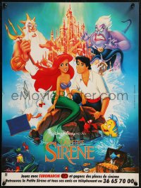 8x0372 LITTLE MERMAID French 16x21 1990 great image of Ariel & cast, Disney underwater cartoon!