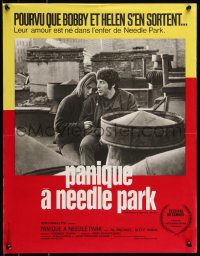 8x0385 PANIC IN NEEDLE PARK French 17x22 1971 Al Pacino & Kitty Winn are heroin addicts in love!