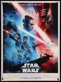 8x0391 RISE OF SKYWALKER advance French 16x21 2019 Star Wars, Ridley, Hamill, Fisher, cast montage!