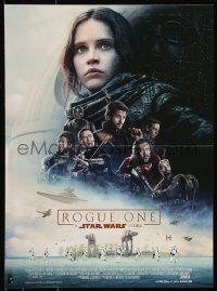 8x0392 ROGUE ONE French 16x22 2016 A Star Wars Story, Felicity Jones, cast montage, Death Star!