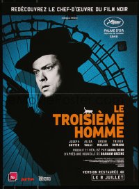 8x0406 THIRD MAN advance French 15x21 R2015 different c/u of Orson Welles with gun by Ferris wheel, classic!
