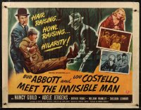 8x0223 ABBOTT & COSTELLO MEET THE INVISIBLE MAN style B 1/2sh 1951 Bud & Lou with transparent Franz!