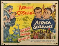 8x0224 AFRICA SCREAMS style B 1/2sh 1949 wacky art of Bud Abbott & Lou Costello cooking in cauldron!