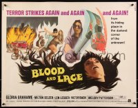 8x0234 BLOOD & LACE 1/2sh 1971 AIP, gruesome horror image of wacky cultist w/bloody hammer!