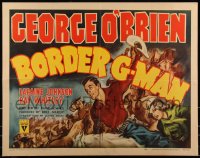 8x0236 BORDER G-MAN style B 1/2sh R1947 art of cowboy G-Man George O'Brien & pretty Laraine Johnson!