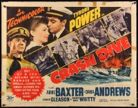 8x0242 CRASH DIVE 1/2sh 1943 sailors Tyrone Power & Dana Andrews on submarine, Anne Baxter!