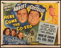 8x0257 HERE COME THE CO-EDS 1/2sh 1945 Bud Abbott & Lou Costello in a girls' school, ultra rare!