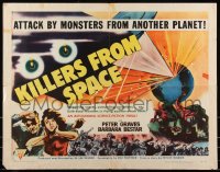 8x0263 KILLERS FROM SPACE style B 1/2sh 1954 great full-color image, much better than 1-sheet!