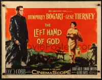 8x0264 LEFT HAND OF GOD 1/2sh 1955 art of priest Humphrey Bogart holding gun, sexy Gene Tierney!