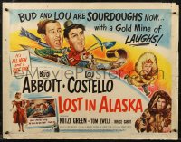 8x0266 LOST IN ALASKA style B 1/2sh 1952 artwork of Bud Abbott & Lou Costello falling on ice!