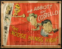 8x0276 NOOSE HANGS HIGH 1/2sh 1948 cool cartoon art of Abbott & Costello on the run from crooks!