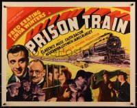 8x0278 PRISON TRAIN 1/2sh 1938 Keating & Comingore, car chasing train + cast, white title style!