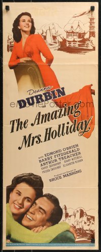 8x0428 AMAZING MRS. HOLLIDAY insert 1943 great images of Deanna Durbin, c/u & full length!