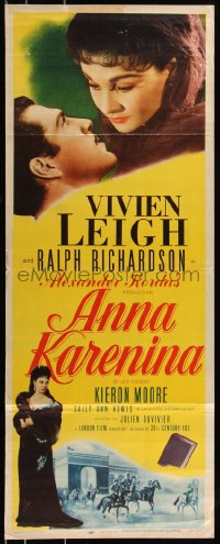 8x0429 ANNA KARENINA insert 1948 Julien Duvivier, Vivien Leigh in Leo Tolstoy's story, ultra-rare!