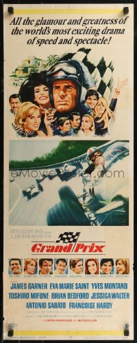 8x0477 GRAND PRIX insert 1967 Formula One race car driver James Garner, artwork by Howard Terpning!