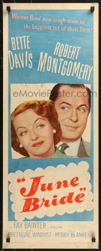 8x0497 JUNE BRIDE insert 1948 Bette Davis & Robert Montgomery in the happiest hit of their lives!
