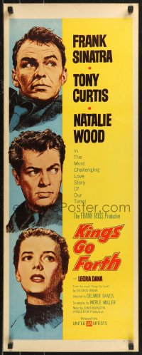 8x0500 KINGS GO FORTH insert 1958 portraits of Frank Sinatra, Tony Curtis & Natalie Wood, Delmer Daves!