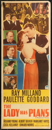 8x0504 LADY HAS PLANS insert 1942 great image of Ray Milland dancing with Paulette Goddard!