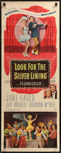 8x0509 LOOK FOR THE SILVER LINING insert 1949 art of June Haver & Ray Bolger dancing, Gordon MacRae