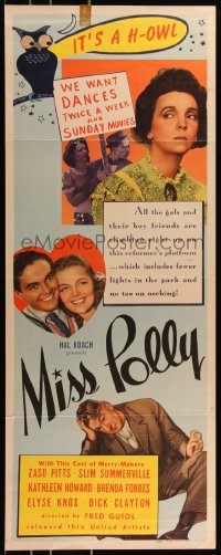 8x0516 MISS POLLY insert 1941 Zazu Pitts, Silm Summerville, love & laughter are in the air!