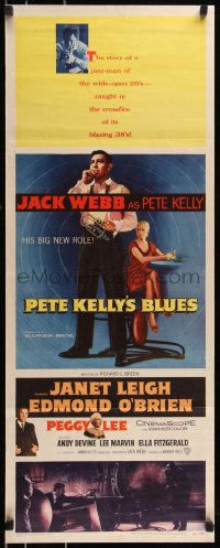 8x0528 PETE KELLY'S BLUES insert 1955 Jack Webb smoking & holding trumpet, sexy Janet Leigh!