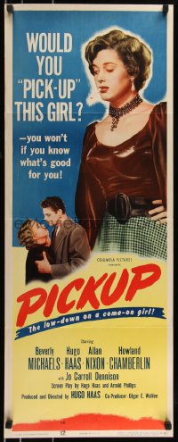 8x0529 PICKUP insert 1951 you won't pick up Beverly Michaels if you know what's good for you, rare!