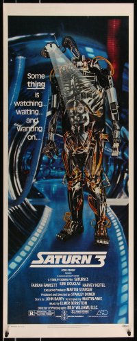 8x0545 SATURN 3 insert 1980 Kirk Douglas, Farrah Fawcett, really cool robot image!