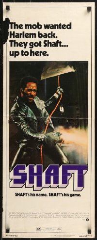 8x0548 SHAFT insert 1971 classic image of Richard Roundtree, they got Shaft up to here!