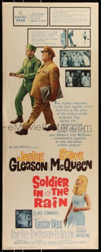 8x0553 SOLDIER IN THE RAIN insert 1964 misfit soldiers Steve McQueen & Jackie Gleason!