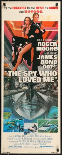8x0555 SPY WHO LOVED ME insert 1977 great art of Roger Moore as James Bond by Bob Peak!