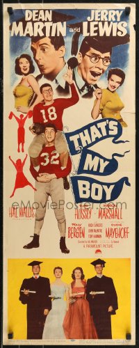 8x0563 THAT'S MY BOY insert 1951 wacky college students Dean Martin & Jerry Lewis!