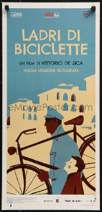 8x0783 BICYCLE THIEF Italian locandina R2019 De Sica's classic Ladri di biciclette, Ayestaran art!