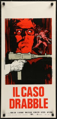 8x0788 BLACK WINDMILL Italian locandina 1974 Cesselon art of Michael Caine w/gun, Don Siegel!