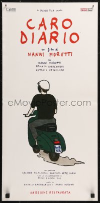 8x0803 CARO DIARIO Italian locandina R2020 Nanni Moretti, cool artwork of man on moped!