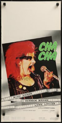 8x0804 CHA CHA Italian locandina 1982 wild punk rock image of Nina Hagen screaming into microphone!