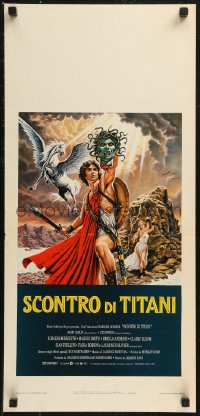 8x0809 CLASH OF THE TITANS Italian locandina 1981 Ray Harryhausen, fantasy art by B. Napoli!