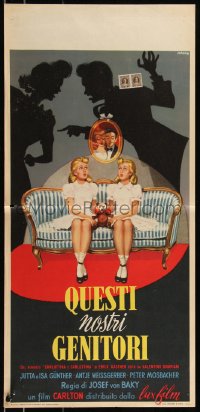 8x0814 DAS DOPPELTE LOTTCHEN Italian locandina 1950 first version of The Parent Trap!