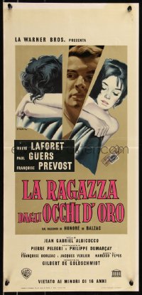 8x0858 GIRL WITH THE GOLDEN EYES Italian locandina 1962 cool Symeoni art of Marie Laforet!