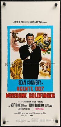 8x0859 GOLDFINGER Italian locandina R1980s art of Sean Connery as James Bond + golden Shirley Eaton