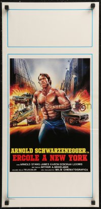 8x0869 HERCULES IN NEW YORK Italian locandina 1986 Crovato art of barechested Schwarzenegger in 1st movie!