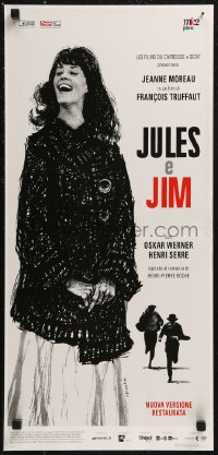 8x0889 JULES & JIM Italian locandina R2019 Francois Truffaut's Jules et Jim, art of Jeanne Moreau by Broutin