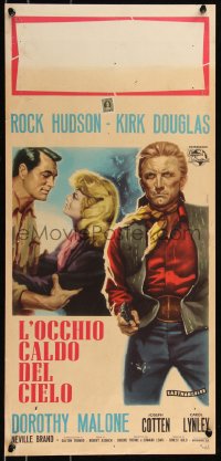 8x0903 LAST SUNSET Italian locandina 1961 Rock Hudson, Kirk Douglas, Malone, Aldrich, De Amicis!