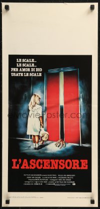 8x0912 LIFT Italian locandina 1984 De Lift, wild Mittermeier horror art of little girl & corpse in elevator