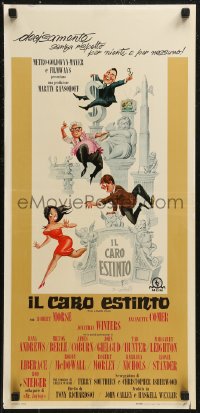 8x0914 LOVED ONE Italian locandina 1966 Robert Morse, wacky different images of sexy women in coffins!