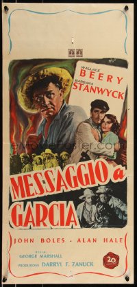 8x0921 MESSAGE TO GARCIA Italian locandina R1940s Boles & Barbara Stanwyck in Spanish-American War!