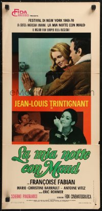 8x0925 MY NIGHT AT MAUD'S Italian locandina 1969 Eric Rohmer's Ma nuit chez Maud, Francoise Fabian!