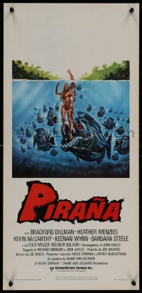 8x0947 PIRANHA Italian locandina 1979 Roger Corman, fish attacking sexy girl by Bob Larkin!