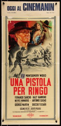 8x0948 PISTOL FOR RINGO Italian locandina 1965 cool different spaghetti western art by Olivetti!