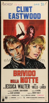 8x0949 PLAY MISTY FOR ME Italian locandina 1971 classic Clint Eastwood, Donna Mills, Walter w/knife!